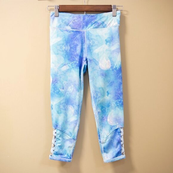 3 For $10 𝅺90 Degree by Reflex Tie Dye Cropped Leggings large (12-14) - Picture 1 of 7